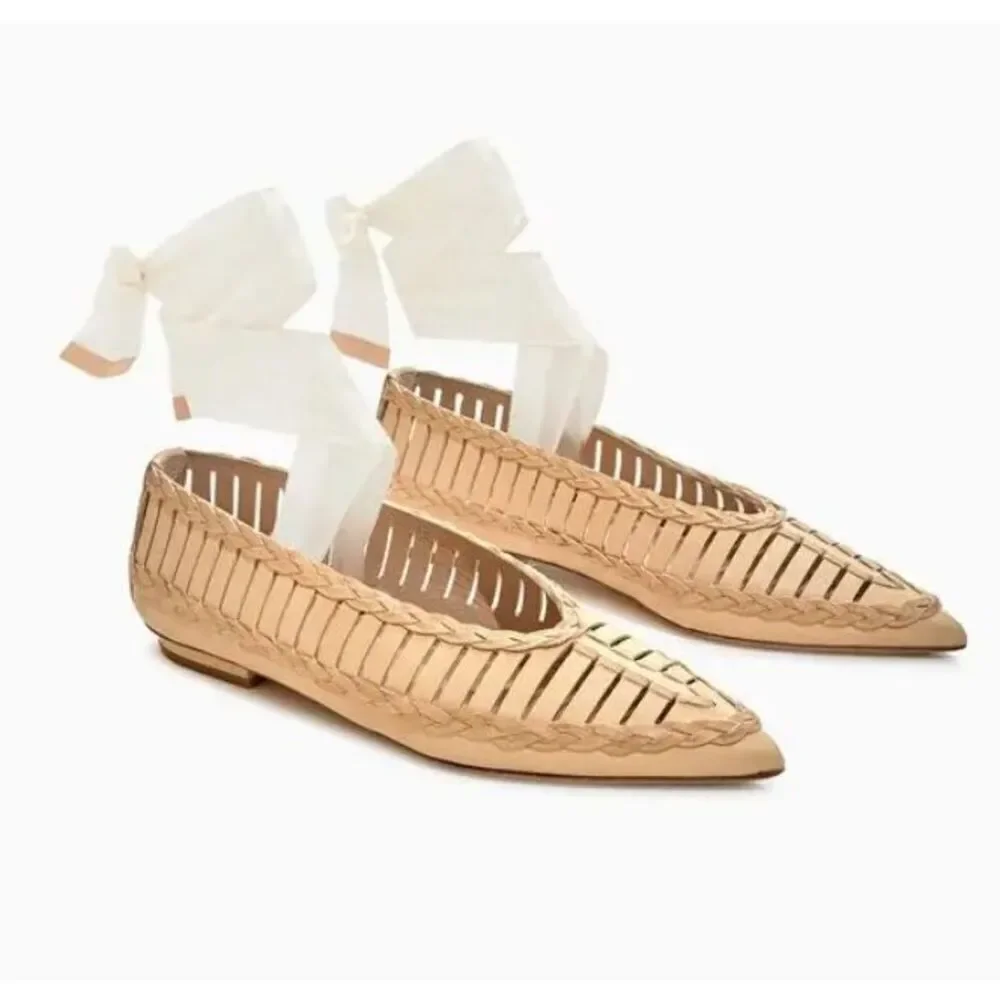 ULLA JOHNSON Ophelia Flat in Sand NWB Size 38/8 - Picture 5 of 12